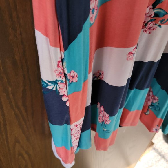 Viamor Striped Floral Dress Size Large - Picture 6 of 10